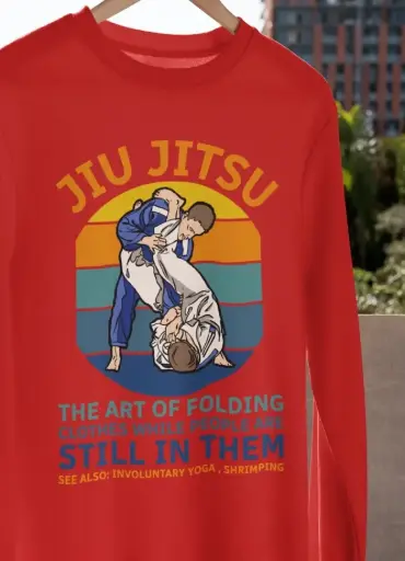 Folding Clothes T-Shirt S-3XL Gracie Brazilian Jiu Jitsu BJJ MMA UFC Funny TEE